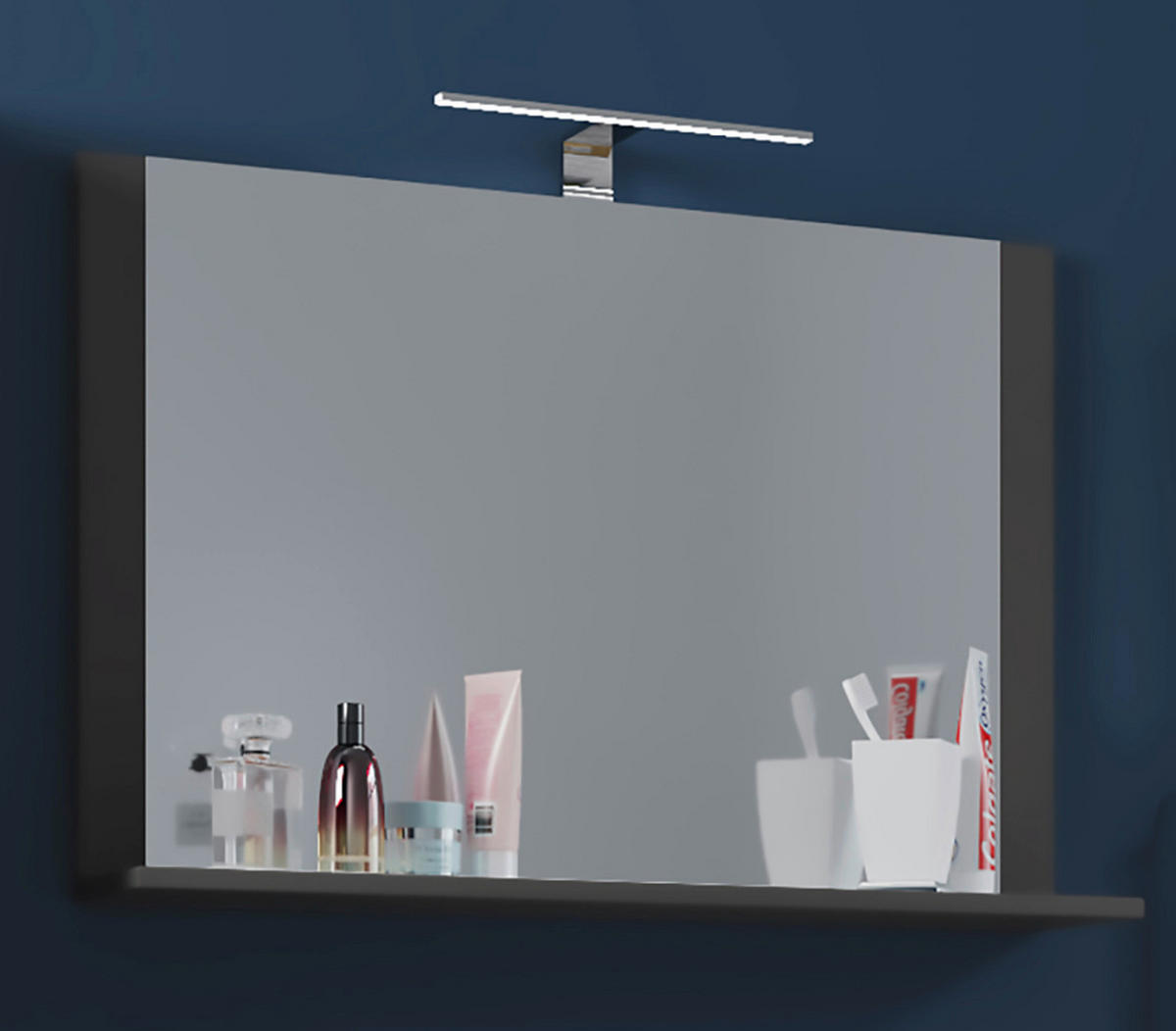 Wandspiegel Lendas anthrazit Holzwerkstoff B/H/T: ca. 80x65x17 cm Lendas - anthrazit (80,00/65,00/17,00cm) - VCM Möbel
