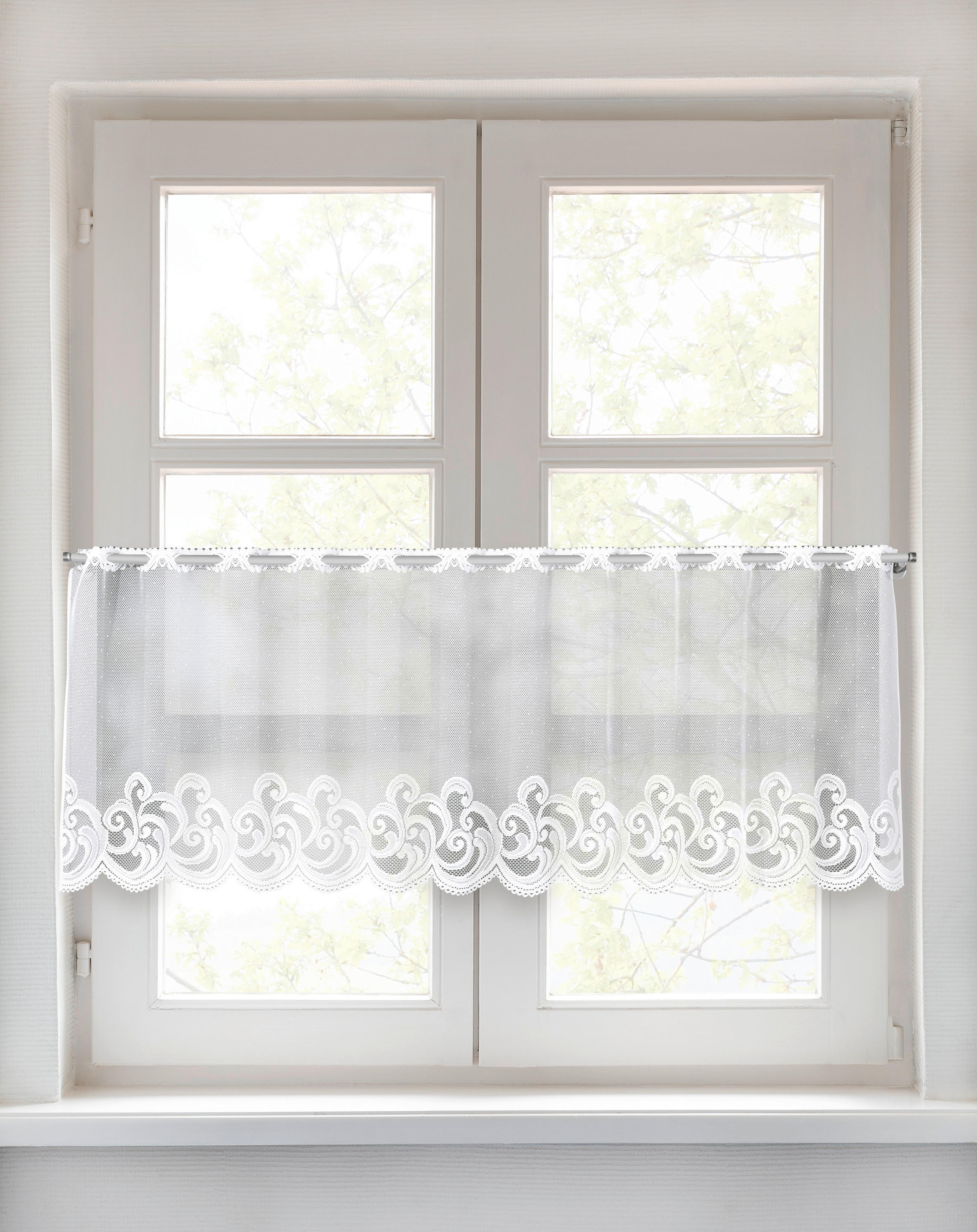 Scheibengardine Belize weiß B/L: ca. 140x45 cm Belize - weiß (140,00/45,00cm) - POCOline