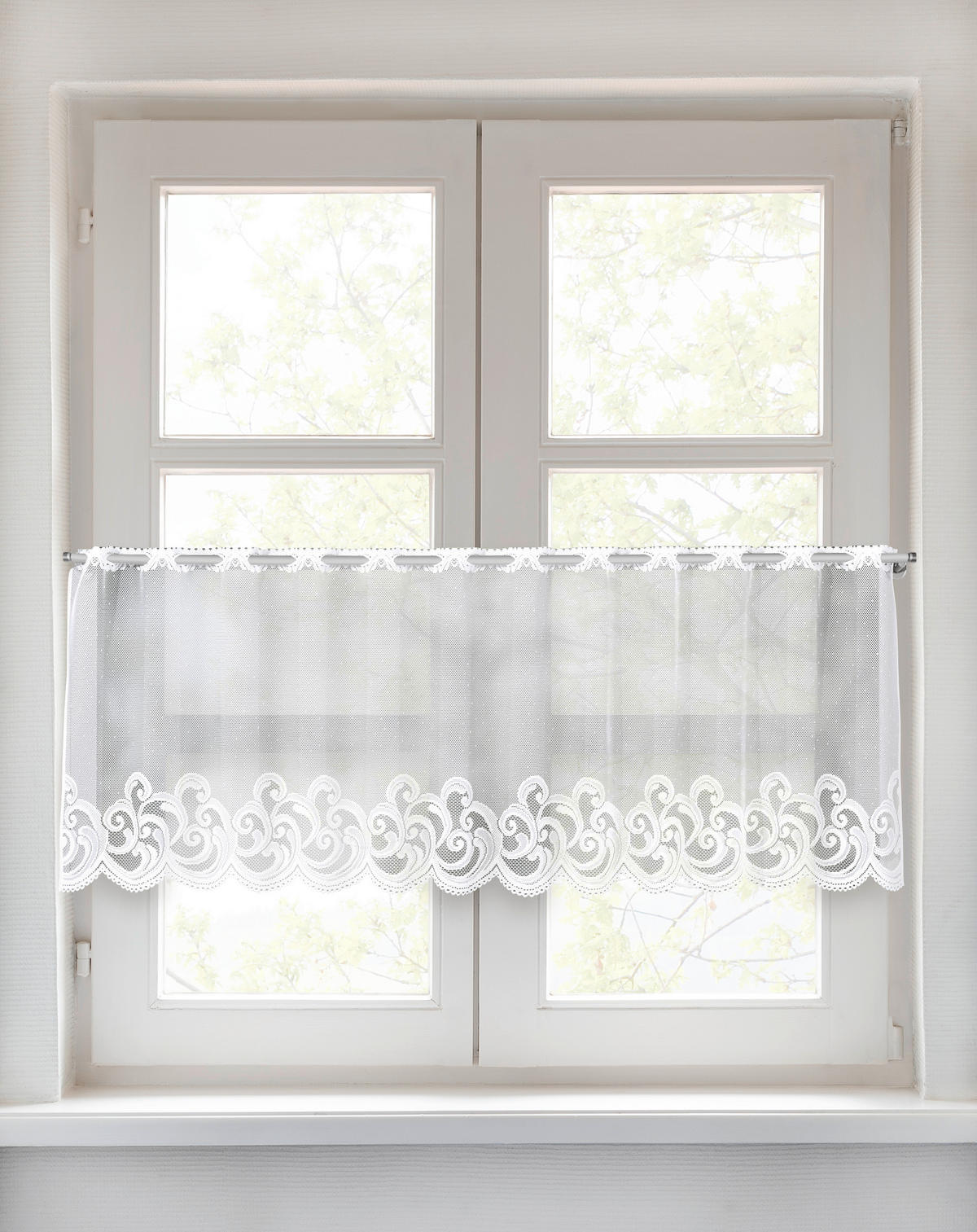 Scheibengardine Belize weiß B/L: ca. 140x45 cm Belize - weiß (140,00/45,00cm) - POCOline