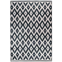 Padiro Flachflorteppich Sally 225 weiß B/H/L: ca. 80x0,6x150 cm Sally 225 - weiß/schwarz (150,00/80,00/0,60cm) - Padiro