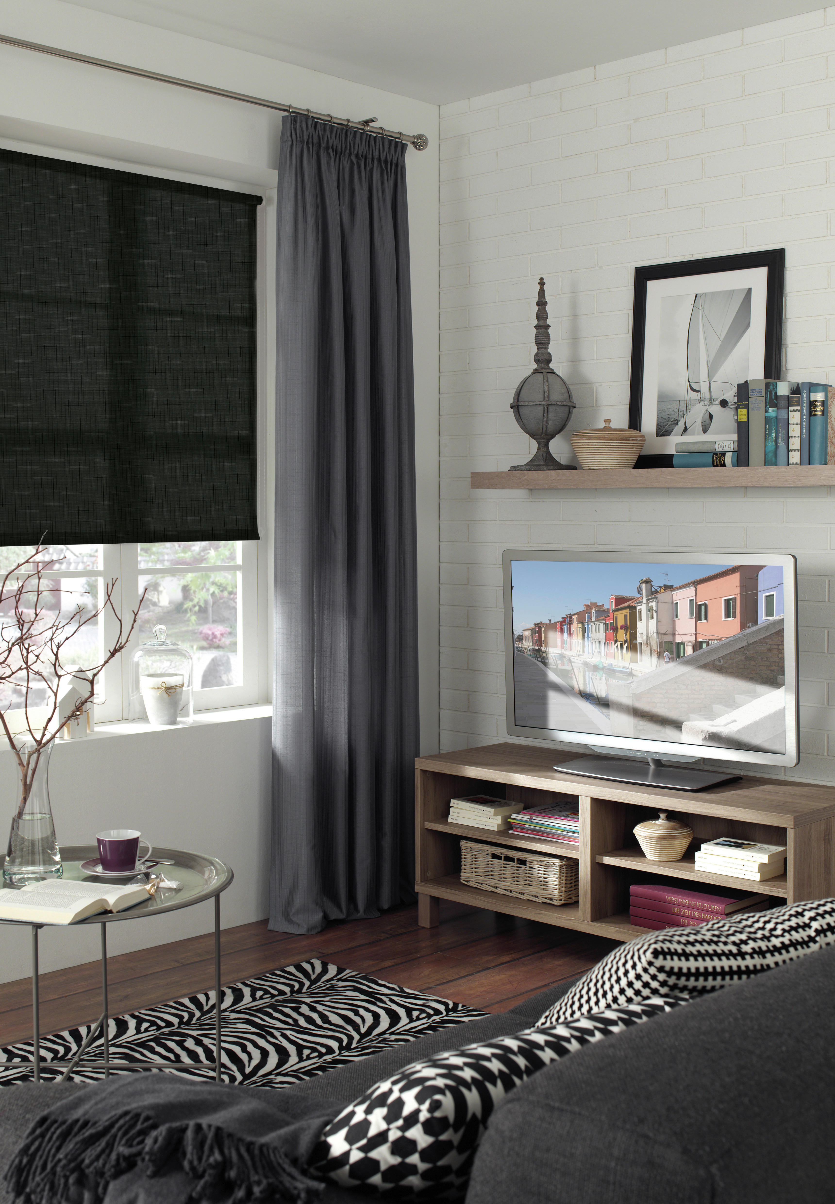 Rollo Struktur schwarz B/L: ca. 45x150 cm Struktur - schwarz (45,00/150,00cm) - Boviva