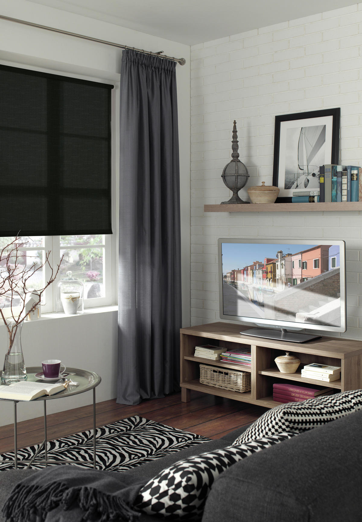 Rollo Struktur schwarz B/L: ca. 120x150 cm Struktur - schwarz (120,00/150,00cm) - Boviva