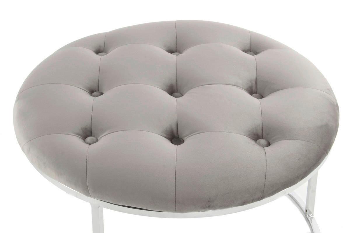 360 Living Hocker Myla 100 2er-Set grau silber Samt Metall H/D: ca. 41x60 cm Myla 100 2er-Set - silber/grau (60,00/41,00cm) - 360 Living