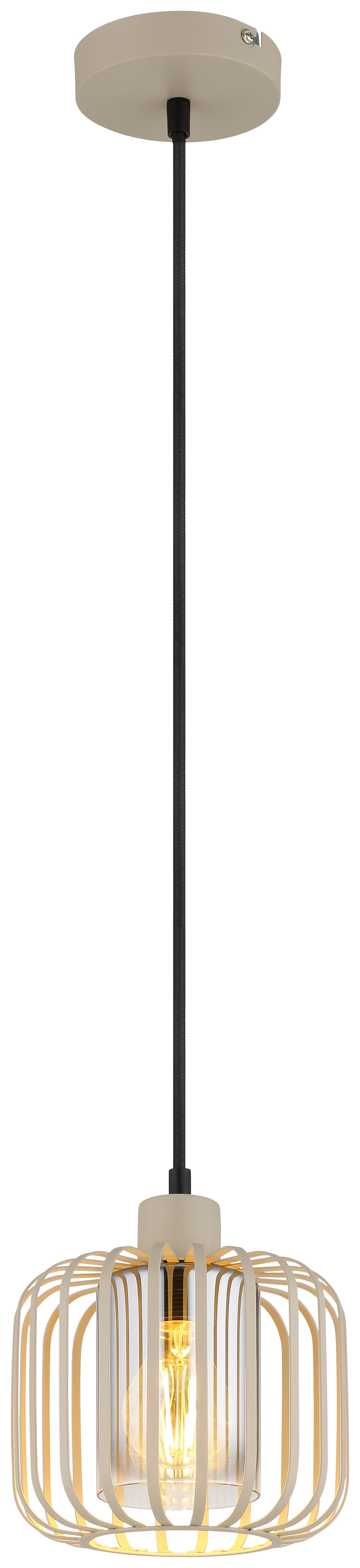 GLOBO Pendelleuchte sand Metall H/D: ca. 120x18 cm E27 1 Brennstellen ALFRED - sand (18,00/120,00cm) - GLOBO