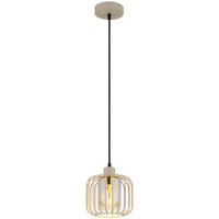 GLOBO Pendelleuchte sand Metall H/D: ca. 120x18 cm E27 1 Brennstellen ALFRED - sand (18,00/120,00cm) - GLOBO