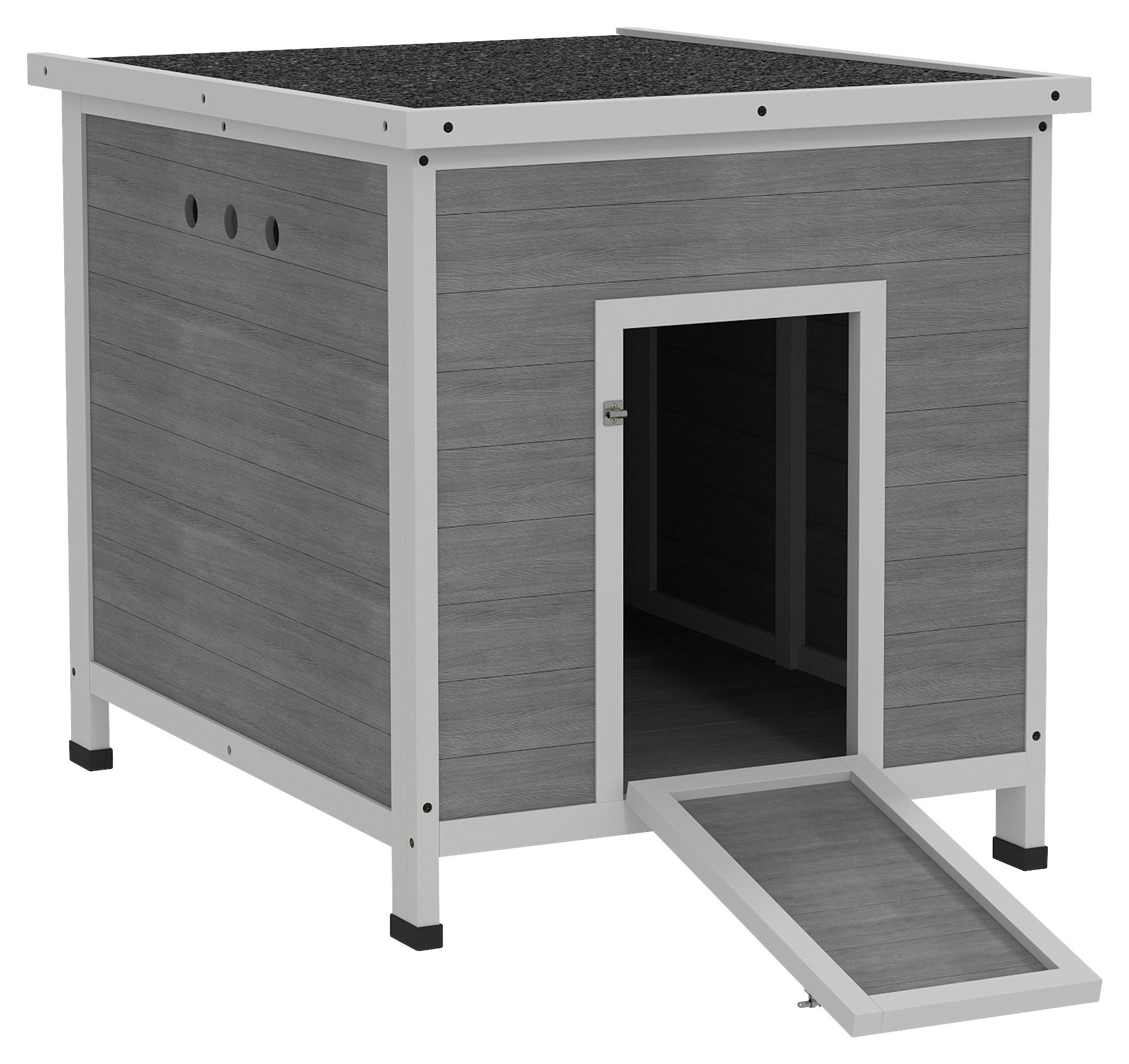 PawHut Entenhaus hellgrau Holz B/H/L: ca. 82x76x63 cm Entenhaus - hellgrau (63,00/82,00/76,00cm) - PawHut