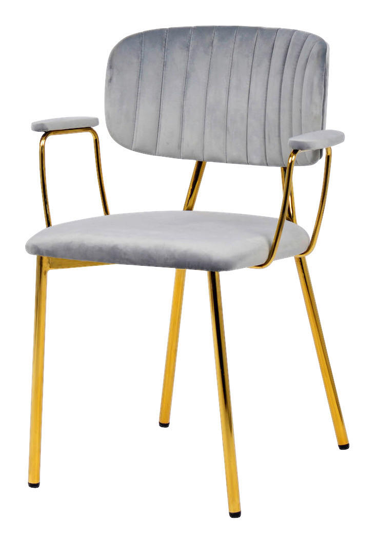 Stuhl Kian 200 2er-Set grau Microfaser B/H/T: ca. 63x80x51 cm Kian 200 2er-Set - gold/grau (63,00/80,00/51,00cm) - 360 Living