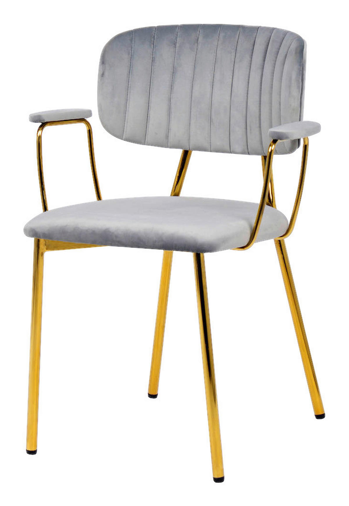 Stuhl Kian 200 2er-Set grau Microfaser B/H/T: ca. 63x80x51 cm Kian 200 2er-Set - gold/grau (63,00/80,00/51,00cm) - 360 Living