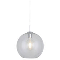 Searchlight Pendelleuchte transparent Chrom Stahl Glas B/H/D: ca. 30x120x30 cm E27 1 Brennstellen Balls - Chrom/transparent (30,00/120,00cm) - Searchlight