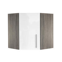 Eckhängeschrank Judith weiß Hochglanz B/H/T/L: ca. 60x64x35x60 cm Judith - weiß/silber (60,00/60,00/64,00cm) - Menke