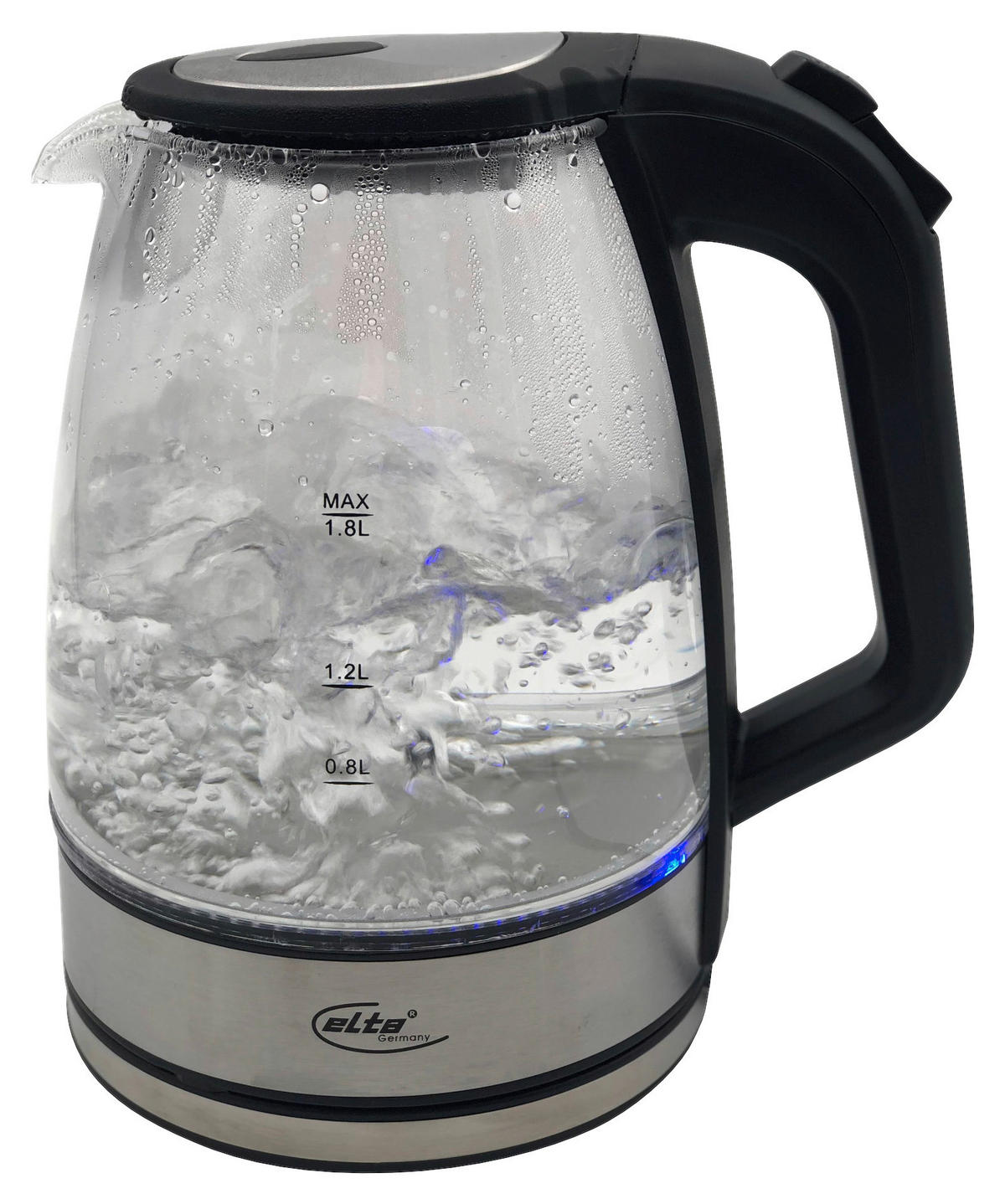 Elta Wasserkocher WK-2200.1 Edelstahl schwarz Glas ca. 1,8 l Wasserkocher - schwarz/Edelstahl (1,80l) - Elta