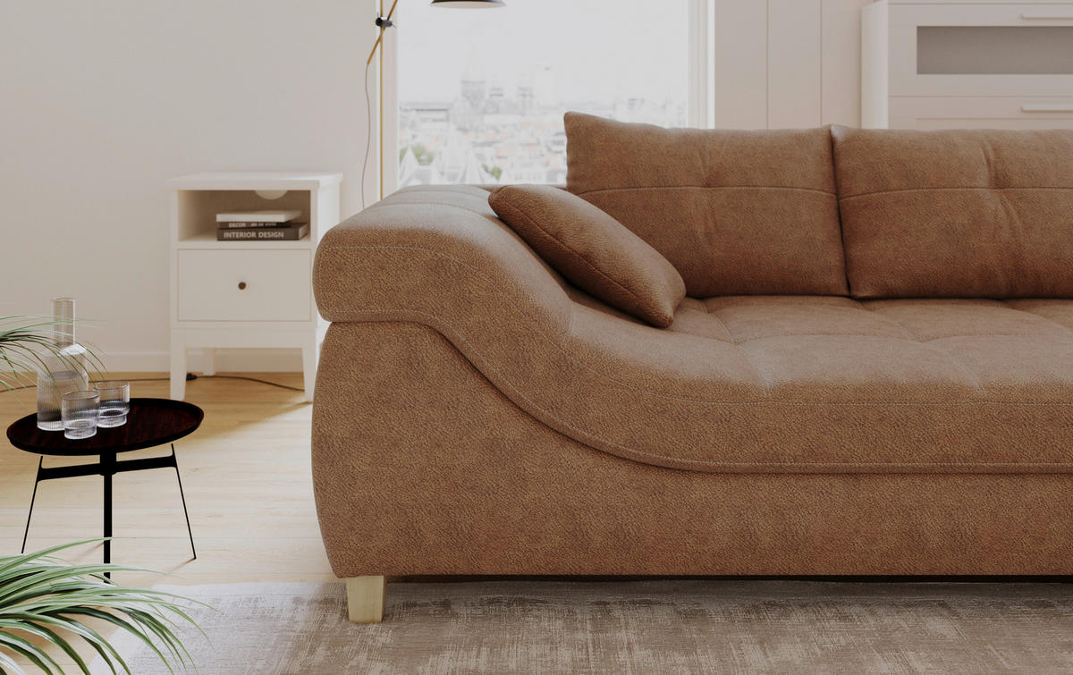 Polsterecke Bonanza Cognac Microfaser B/H/T: ca. 317x96x227 cm Bonanza - Eiche/Cognac (317,00/96,00/227,00cm)