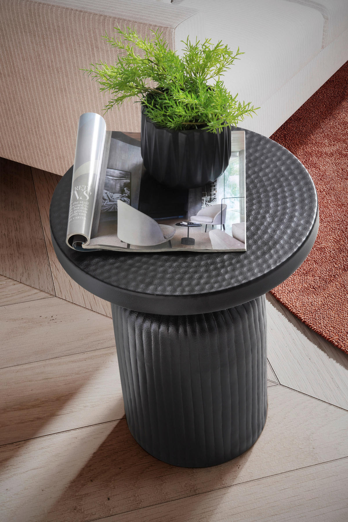 Beistelltisch schwarz B/H/T: ca. 40x50x40 cm Beistelltisch - schwarz (40,00/50,00/40,00cm) - Wohnling
