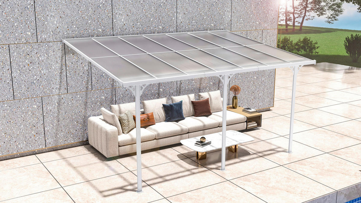 Westmann Terrassenüberdachung Bruce weiß Aluminium B/H/L: ca. 435x270x300 cm Bruce - weiß (300,00/435,00/270,00cm) - Westmann