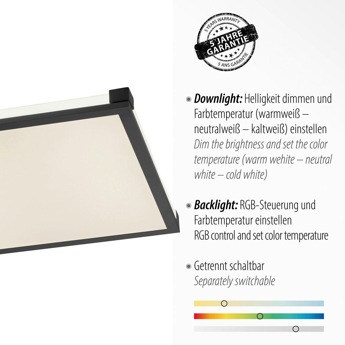 Just Light LED-Deckenleuchte MARIO 11621-18 schwarz weiß Kunststoff Metall B/H/T: ca. 45x7,1x45 cm 2 Brennstellen MARIO - weiß/schwarz (45,00/7,10/45,00cm) - Just Light