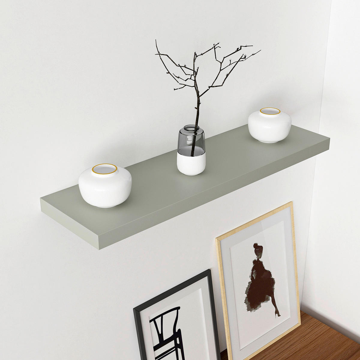 Wandboard Shelvy 80 salbei B/H/T: ca. 80x4x24 cm Shelvy 80 - salbei (80,00/4,00/24,00cm)