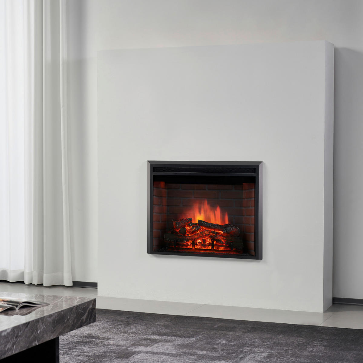KAMINIO Elektrischer-Kamin LUCA schwarz Metall B/H/T: ca. 76x58,5x22,5 cm ca. 1800 W LUCA - schwarz (76,00/58,50/22,50cm) - KAMINIO