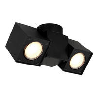 GLOBO Spot schwarz Metall B/H/T: ca. 7x10,5x21,7 cm GU10 2 Brennstellen ERIN - schwarz (7,00/10,50/21,70cm) - GLOBO