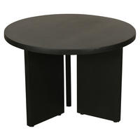 Beistelltisch ROUND schwarz lackiert Akazie H/D: ca. 41x60 cm ROUND - schwarz (60,00/41,00cm) - byLIVING