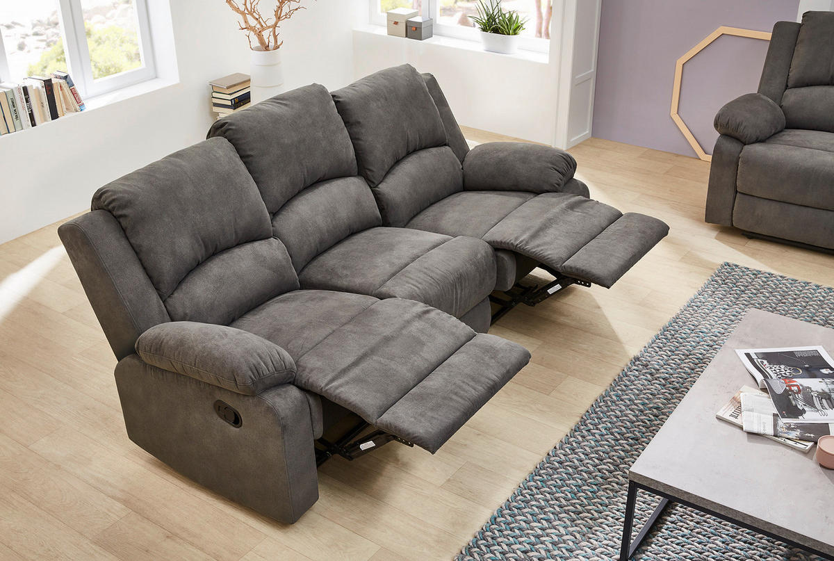 Sofa 3-2-1 anthrazit B/H/T: ca. 204x97x87 cm Dakota_3F-2F-1F_Sofa 3-2-1 - anthrazit (204,00/97,00/87,00cm)