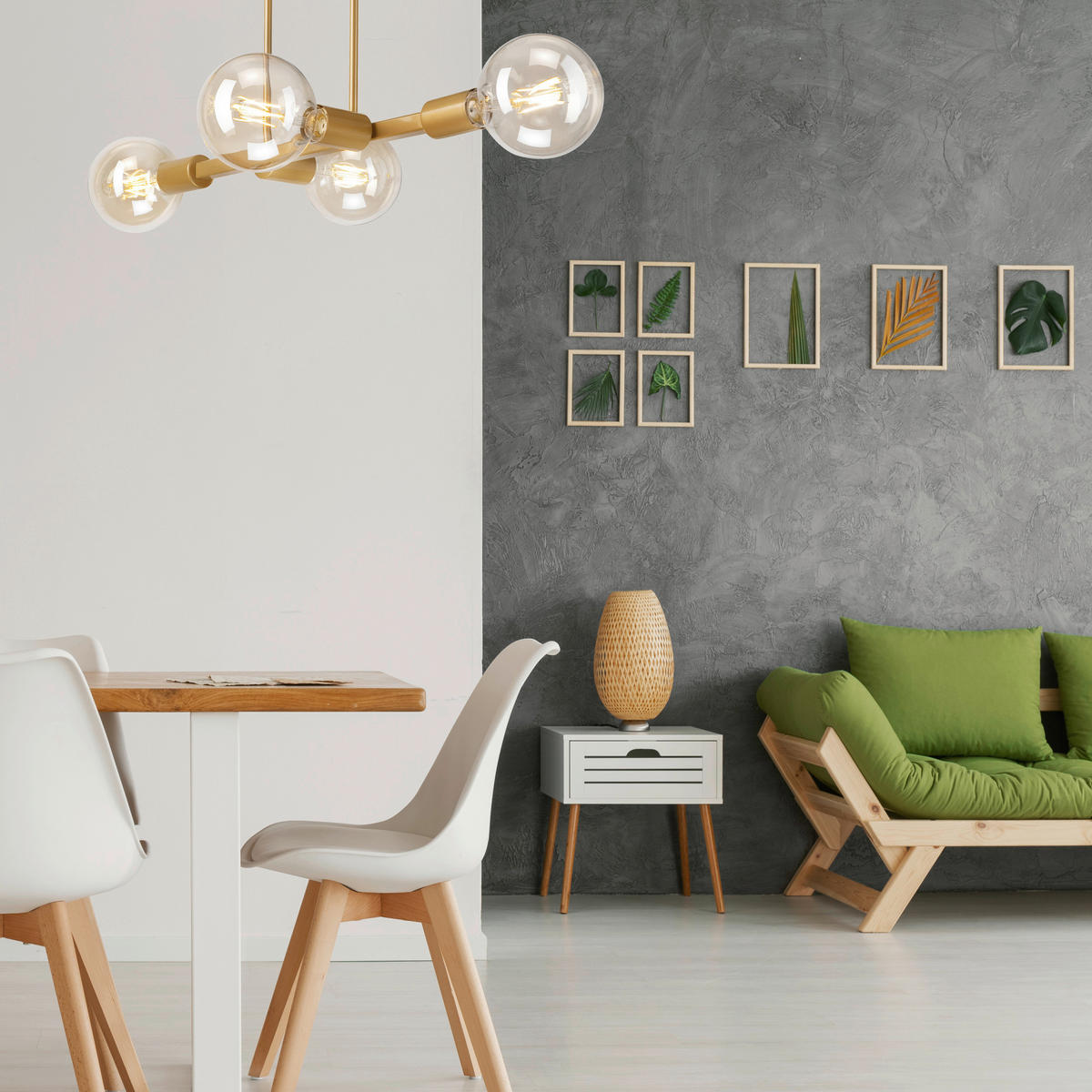 Lamkur Deckenleuchte gold Stahl B/H/L: ca. 53x32x53 cm E27 4 Brennstellen ASTRID - gold (53,00/53,00/32,00cm) - Lamkur