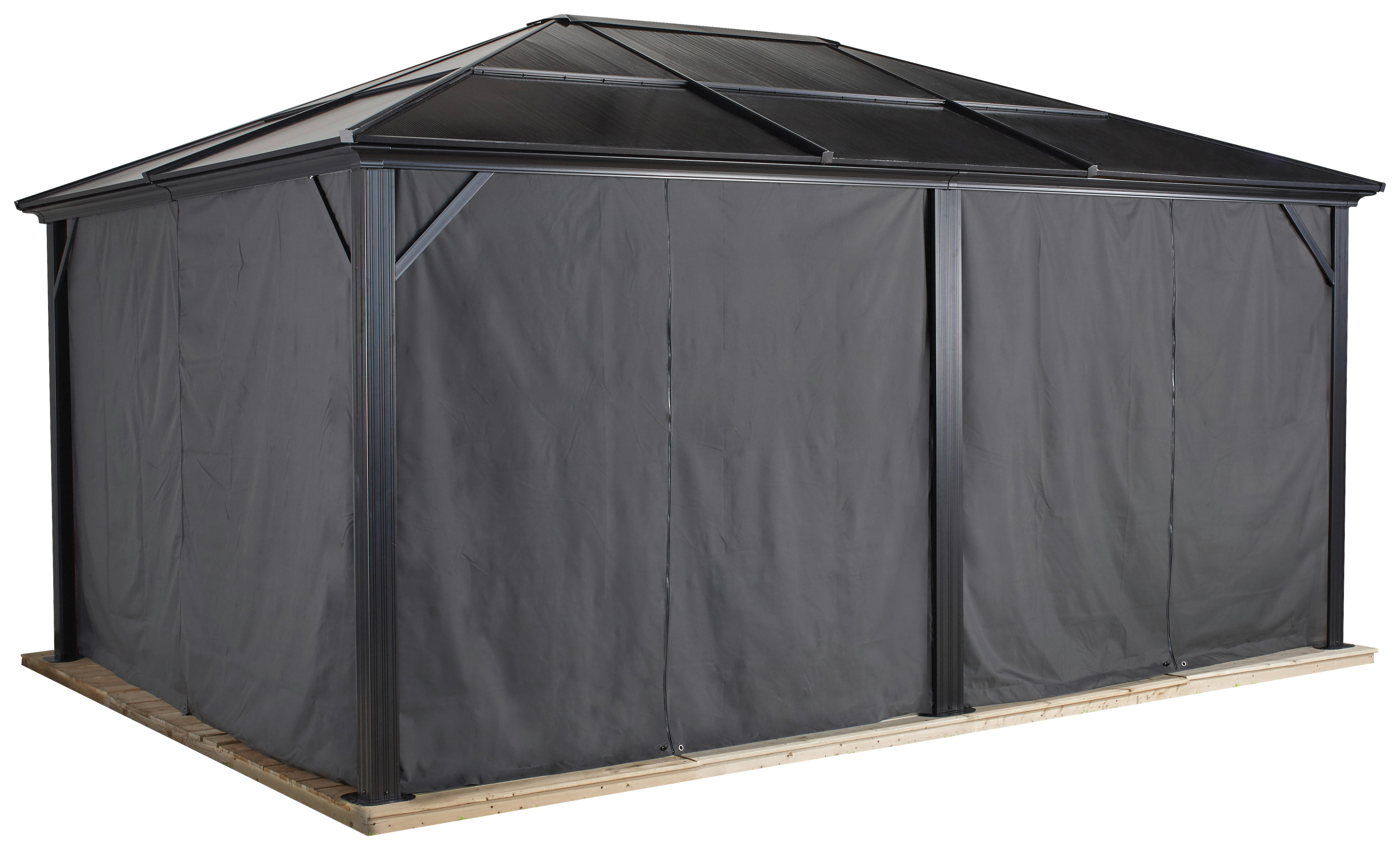 Sojag Pavillon-Vorhang-Set Meridien grau Polyester Meridien - grau - Sojag