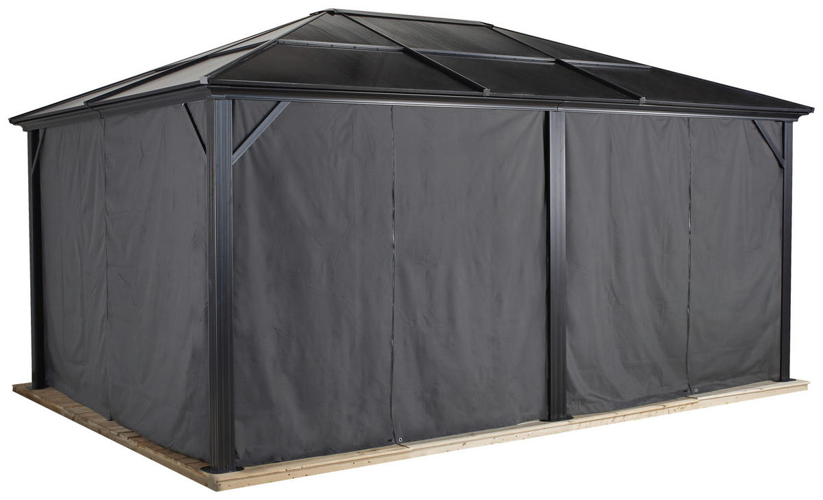 Sojag Pavillon-Vorhang-Set Meridien grau Polyester Meridien - grau - Sojag