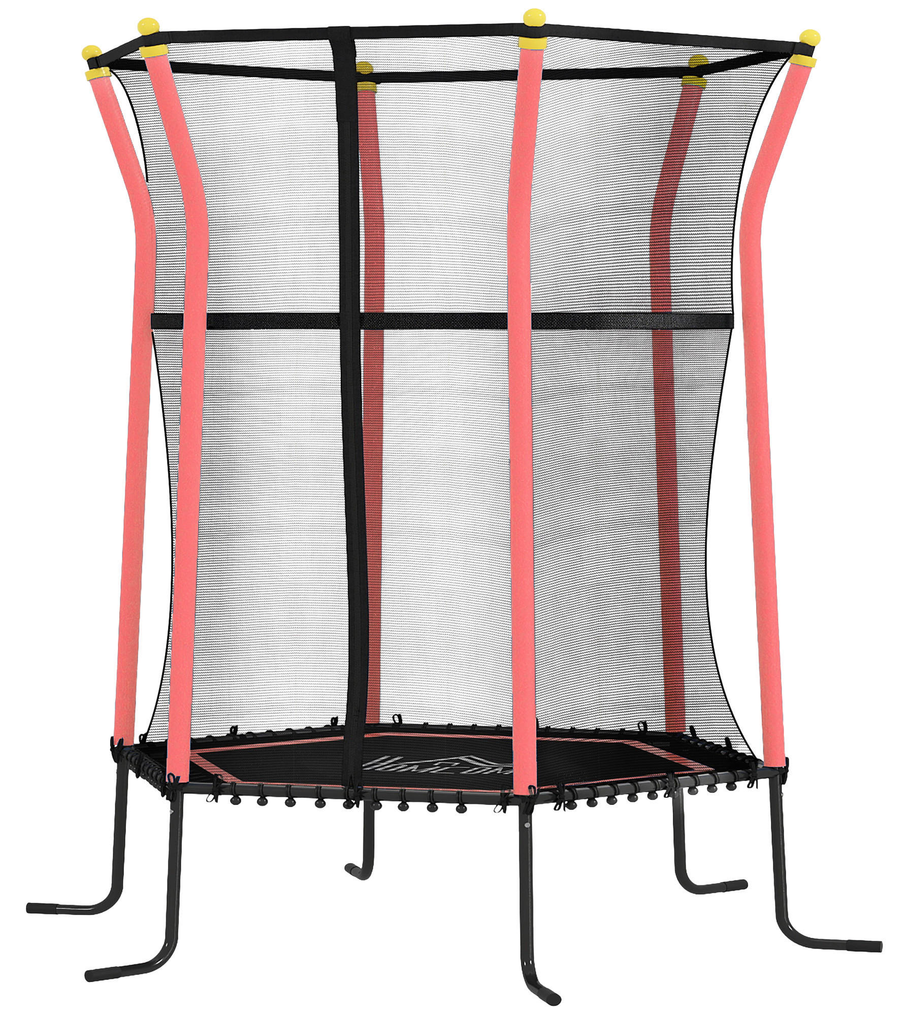 HOMCOM Kindertrampolin rot B/H/L: ca. 163,5x190x163,5 cm Kindertrampolin - rot (163,50/163,50/190,00cm) - HOMCOM
