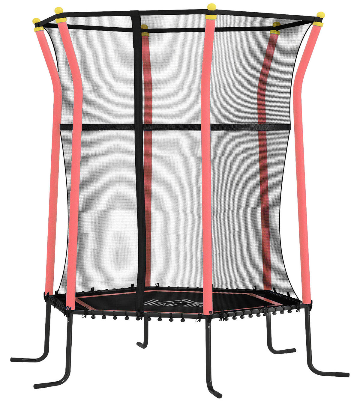 HOMCOM Kindertrampolin rot B/H/L: ca. 163,5x190x163,5 cm Kindertrampolin - rot (163,50/163,50/190,00cm) - HOMCOM