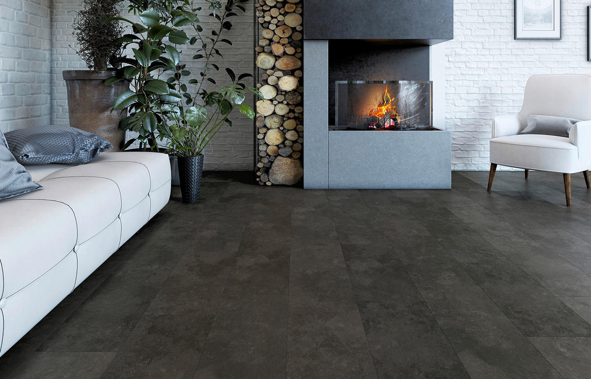 Laminatboden Eiche anthra. ca. 2,367 m² im Paket  B/L: ca. 28x60,4 cm pro Paket Eiche anthra. ca. 2,367 m² im Paket - schwarz (28,00/60,40cm)
