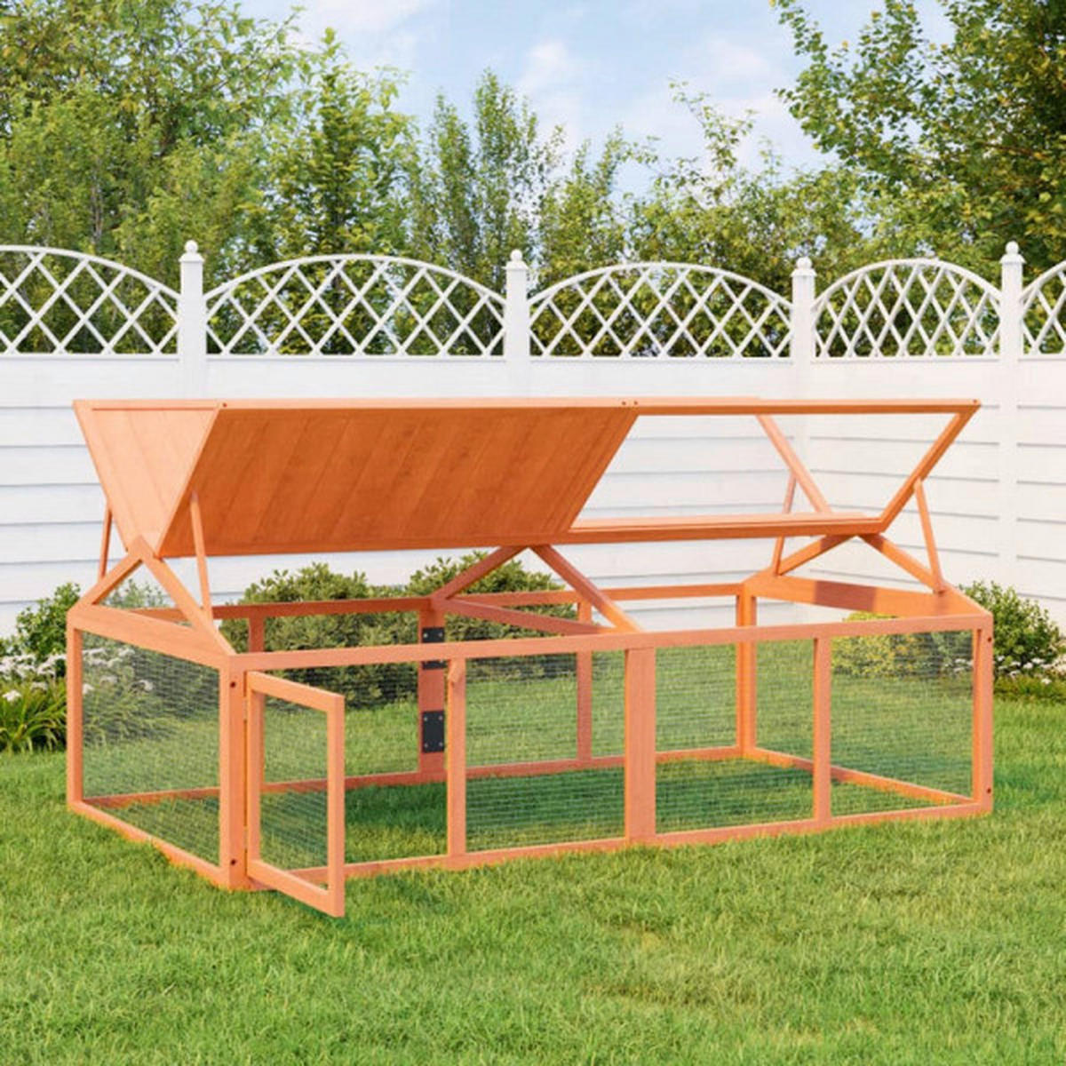 vidaXL Freilaufgehege braun Kiefer B/H/L: ca. 112,5x74x200 cm Freilaufgehege - braun (200,00/112,50/74,00cm) - vidaXL