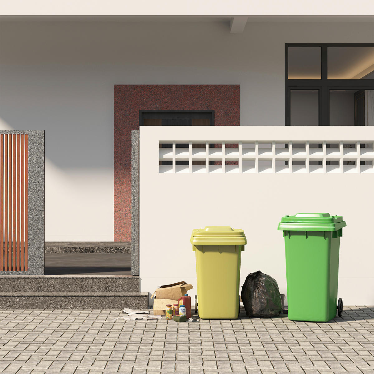 AXI Outdoor Living Mülltonnenbox Lucas braun B/H/L: ca. 80x116x132 cm Lucas - braun (132,00/80,00/116,00cm) - AXI Outdoor Living