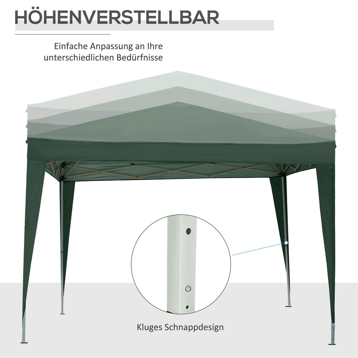 Outsunny Pavillon grün Polyester B/H/L: ca. 2,95x2,58x2,95 cm Pavillon - grün (2,95/2,95/2,58cm) - Outsunny