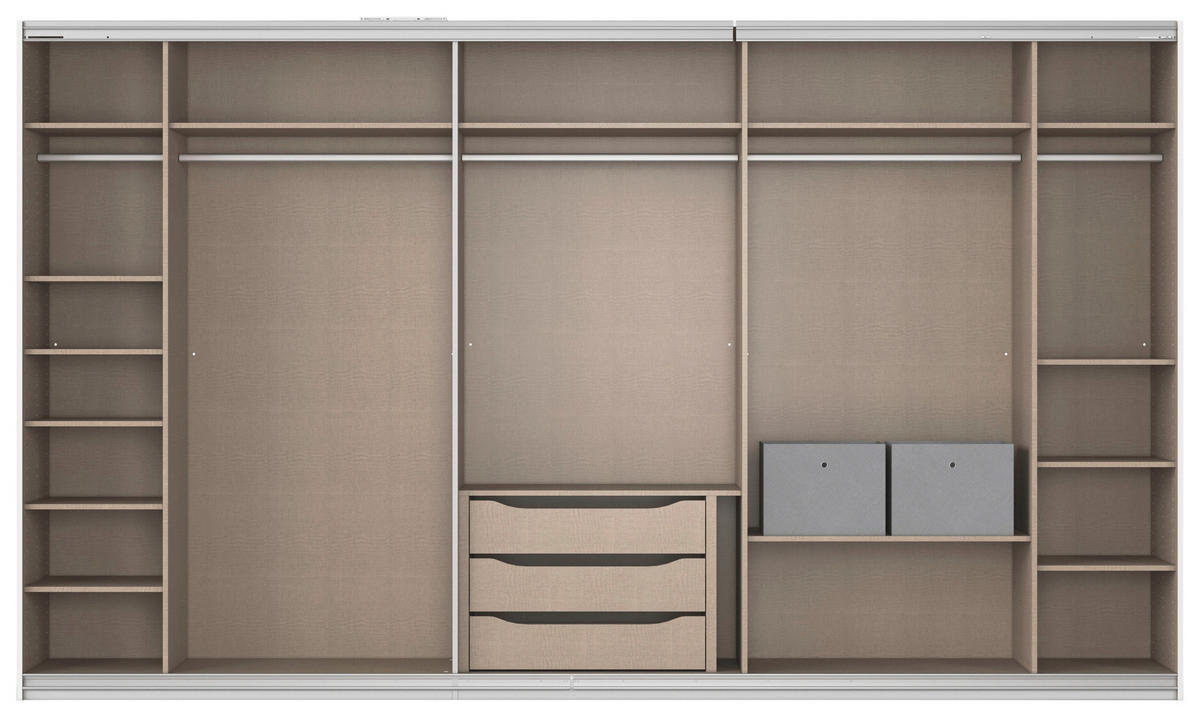Kleiderschrank Kulmbach grau B/H/T: ca. 360x210x62 cm Kulmbach - Alu/grau (360,00/210,00/62,00cm)