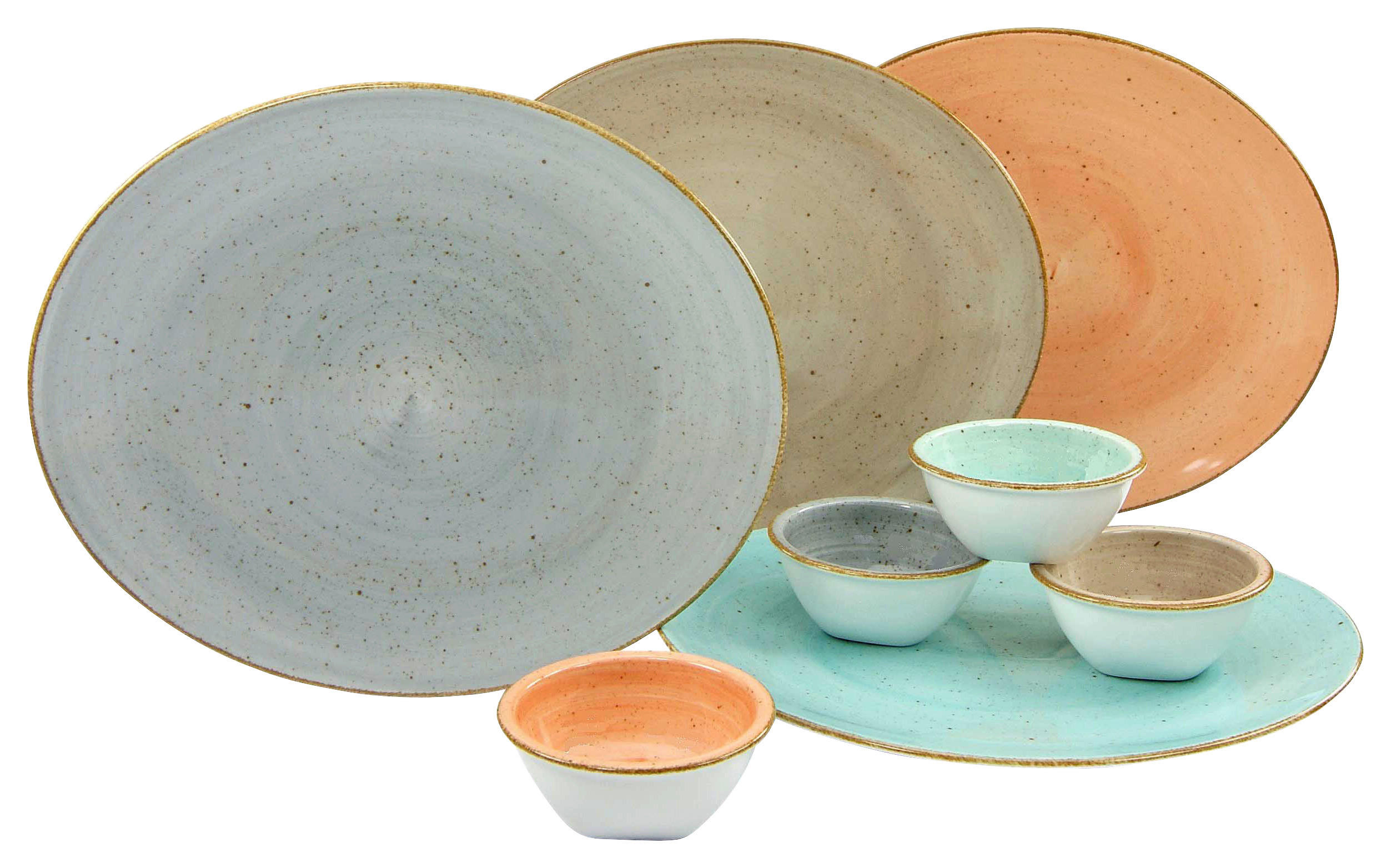 CreaTable Steak-Set Vintage Nature multicolor Porzellan Vintage Nature - multicolor - CreaTable