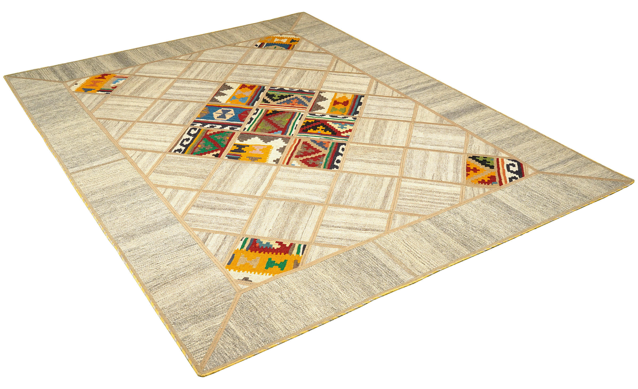 PersaTepp Teppich Kelim Tekkehdouz beige B/H/L: ca. 150x1x200 cm Kelim Tekkehdouz - beige (200,00/150,00/1,00cm) - PersaTepp