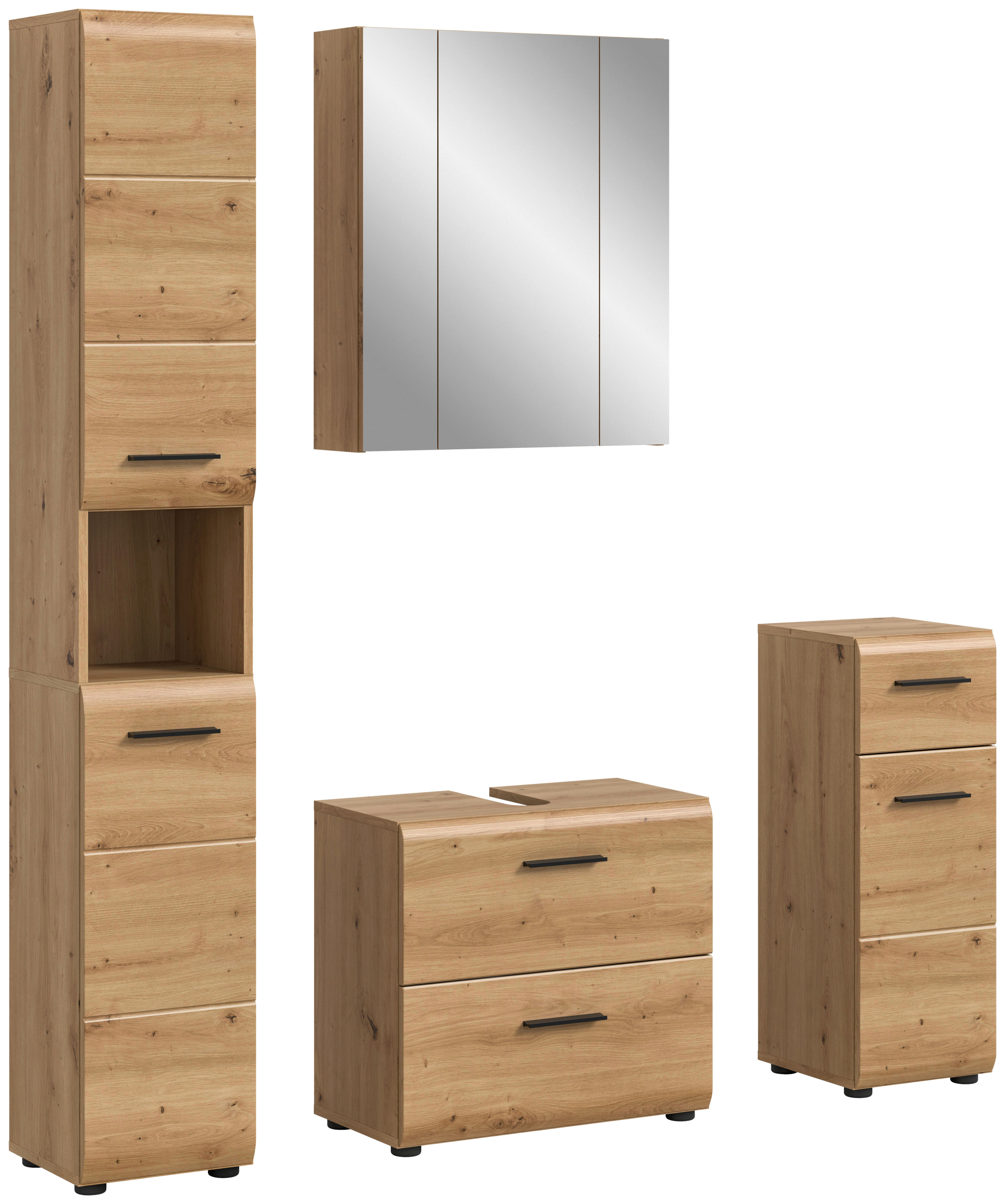 Badezimmer-Set Ice Artisan Oak Nachbildung B/H/T: ca. 150x185x30 cm Ice - (150,00/185,00/30,00cm) - xonox.home