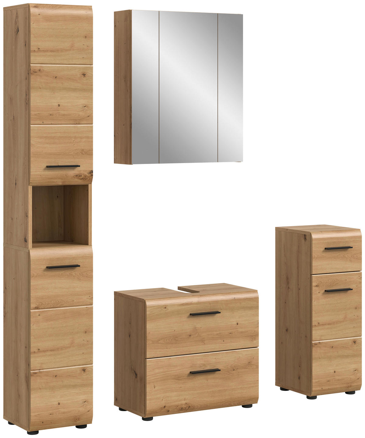 Badezimmer-Set Ice Artisan Oak Nachbildung B/H/T: ca. 150x185x30 cm Ice - (150,00/185,00/30,00cm) - xonox.home