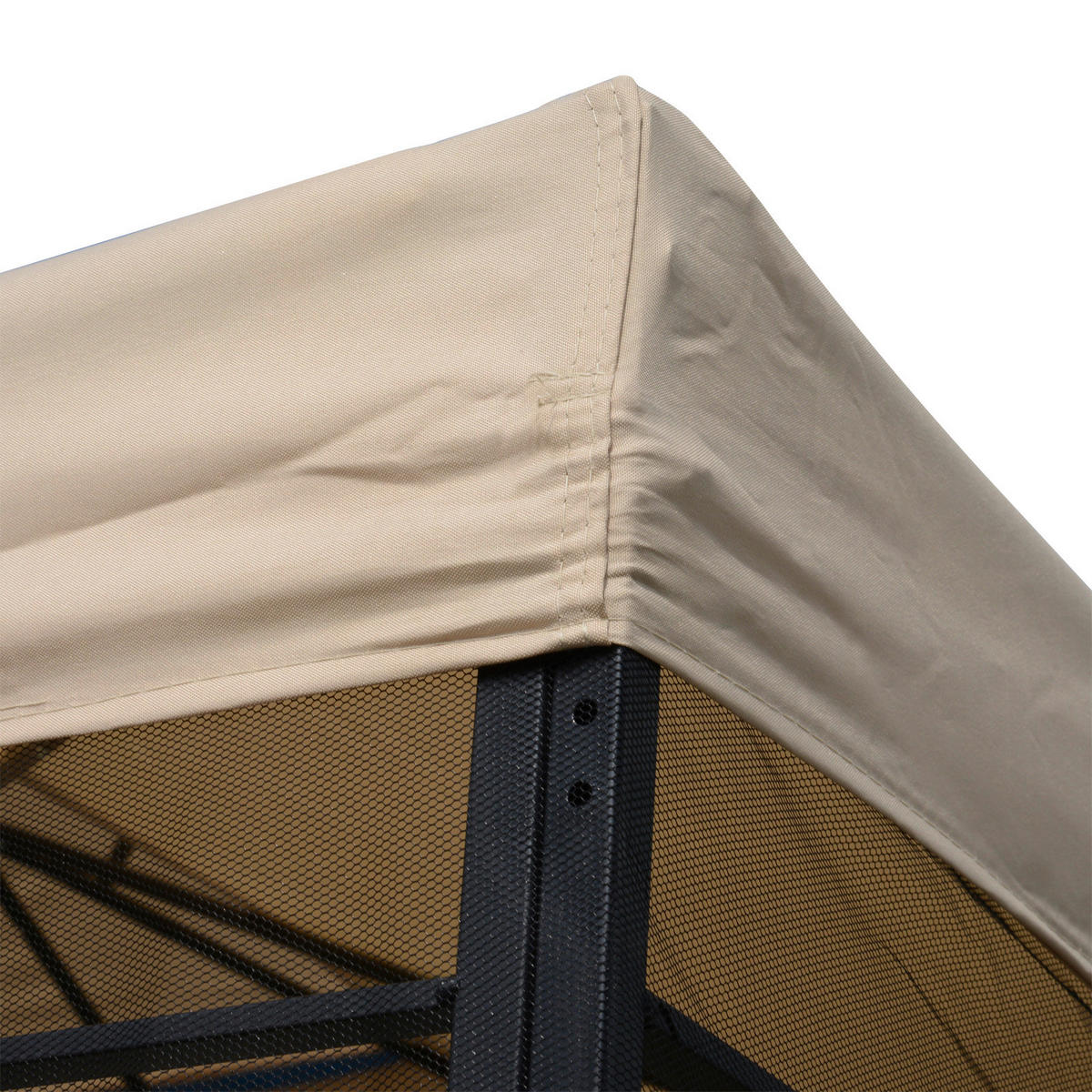 Outsunny Pavillon beige Metall B/H/T: ca. 300x278x300 cm Metallpavillon_mit_Moskitonetz - beige (300,00/278,00/300,00cm) - Outsunny