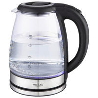 MICHELINO Glas-Wasserkocher 74356 schwarz Edelstahl Glas B/H/T: ca. 10,2x23x20 cm ca. 1,8 l Wasserkocher_Glas - schwarz (10,20/23,00/20,00cm) - MICHELINO