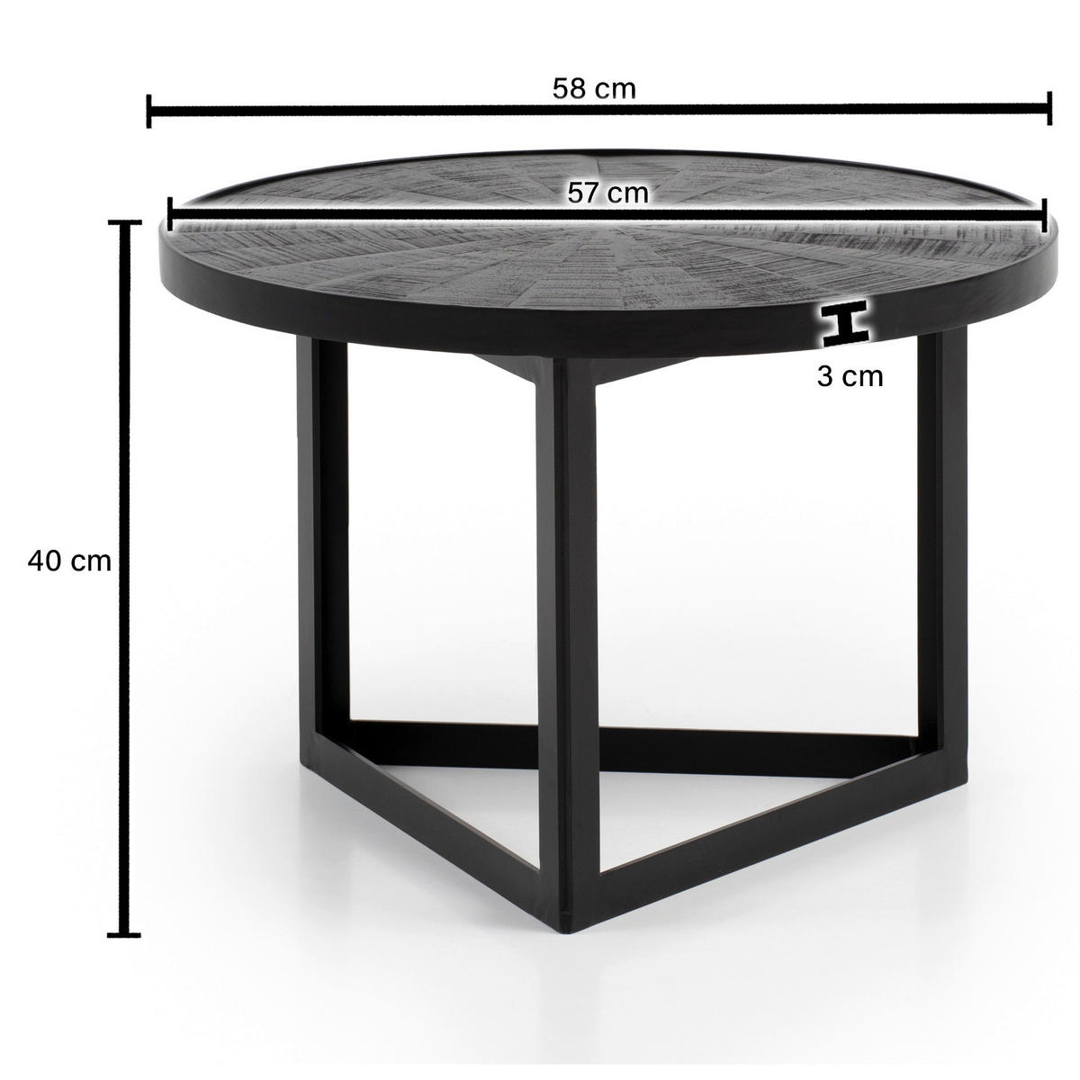 Couchtisch  B/H/T: ca. 58x40x58 cm Couchtisch - (58,00/40,00/58,00cm) - Wohnling