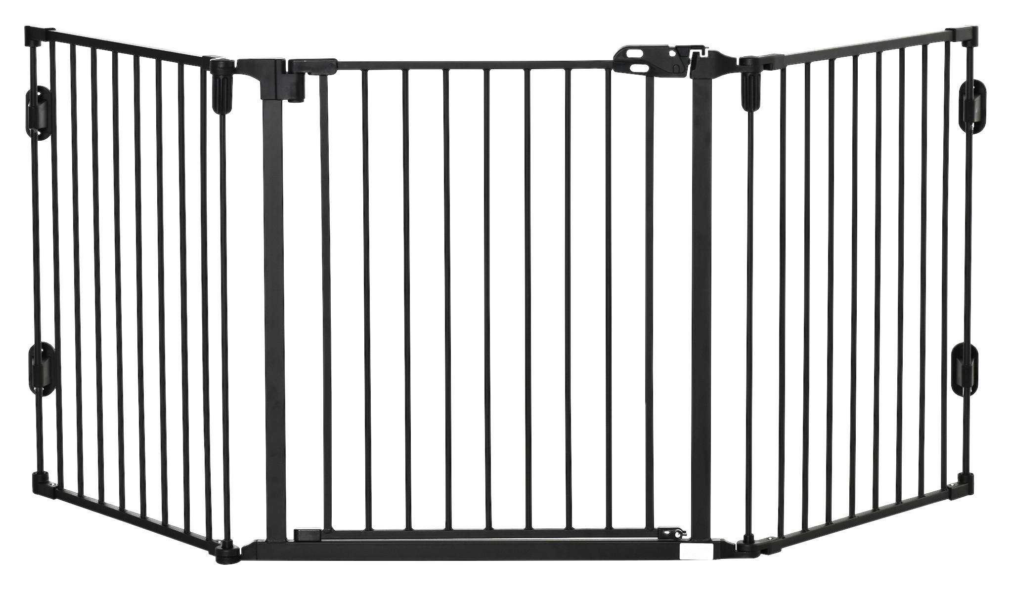 PawHut Hunde-Schutzgitter schwarz Kunststoff B/H/L: ca. 2x202,5x76 cm Hunde_Absperrgitter - schwarz (76,00/2,00/202,50cm) - PawHut