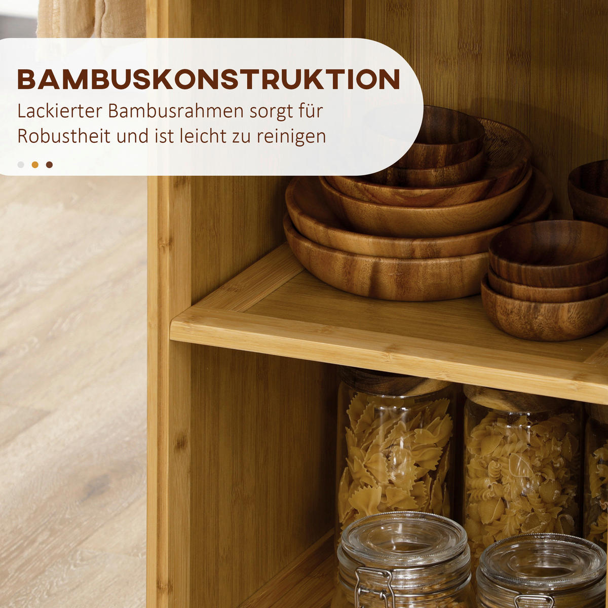 HOMCOM Küchenwagen natur Edelstahl B/H/L: ca. 36x84x85 cm Küchenwagen - natur (85,00/36,00/84,00cm) - HOMCOM