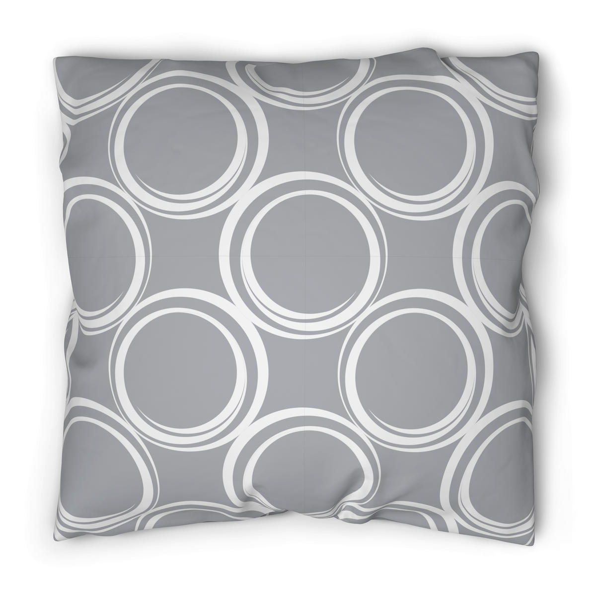 Microfaser Bettwäsche Fleece Bettwäsche_Fleece Kreise 135x200cm - hellgrau/weiß (135,00/200,00cm)