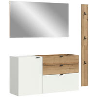 Garderobe Naro weiß Evoke Oak Nachbildung B/H/T: ca. 158x194x37 cm Naro - weiß (158,00/194,00/37,00cm) - xonox.home