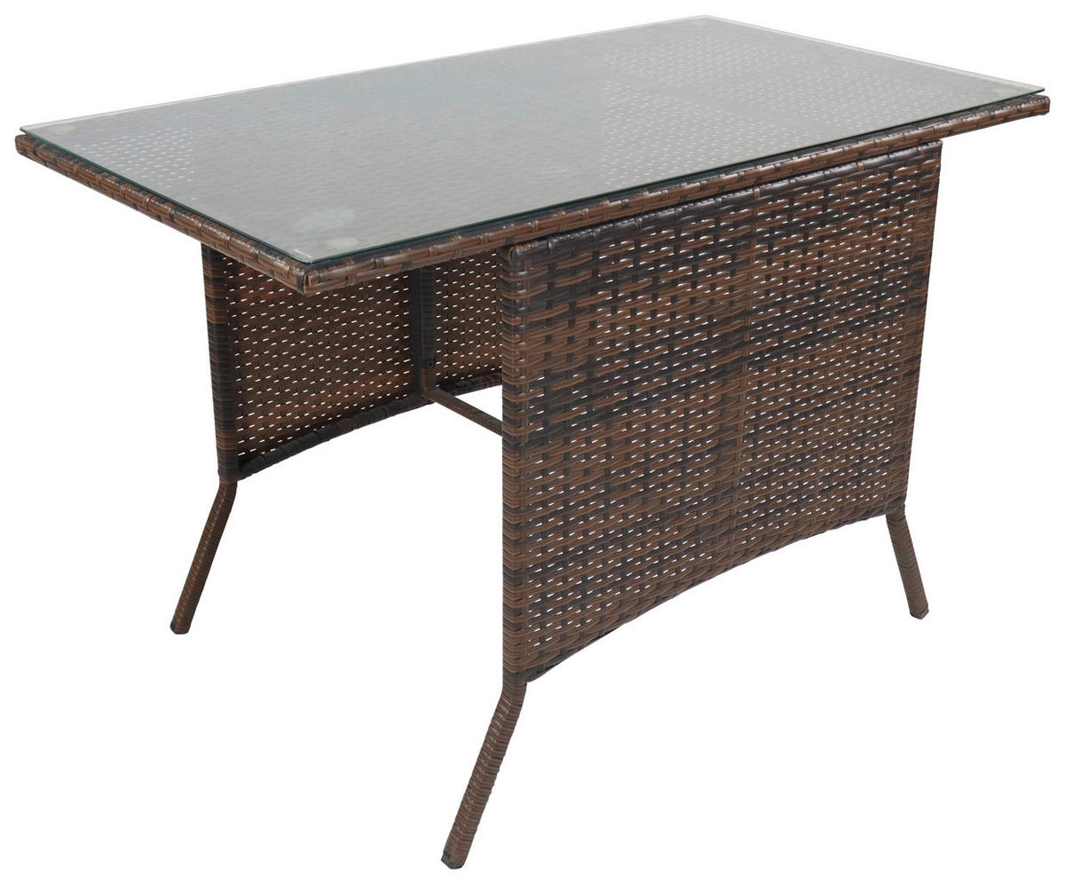 VCM Gartentisch Raloso braun Glas B/H/L: ca. 114x74x64 cm Raloso - braun (64,00/114,00/74,00cm) - VCM