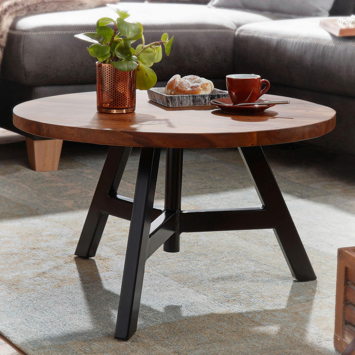 Couchtisch braun B/H/T: ca. 60x35x60 cm Couchtisch - braun (60,00/35,00/60,00cm) - Wohnling