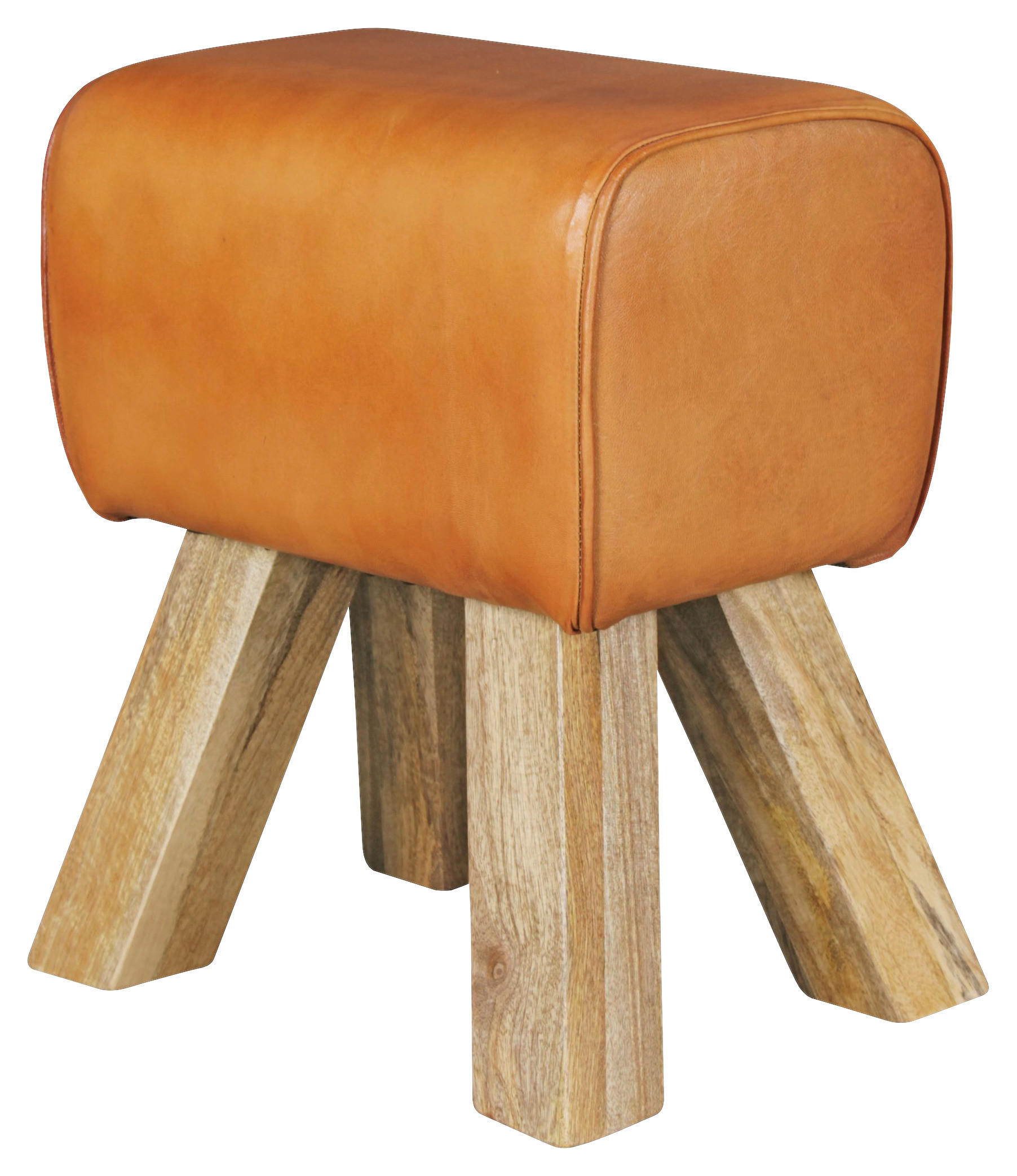 Wohnling Sitzbank braun natur Leder Echtholz Sitzbank - braun/natur - Wohnling