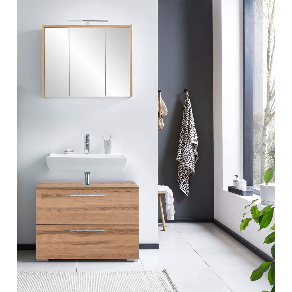 Thumbnail - Spiegelschrank Flag Eiche Landhaus Nachbildung B/H/T: ca. 74,5x64x16 cm