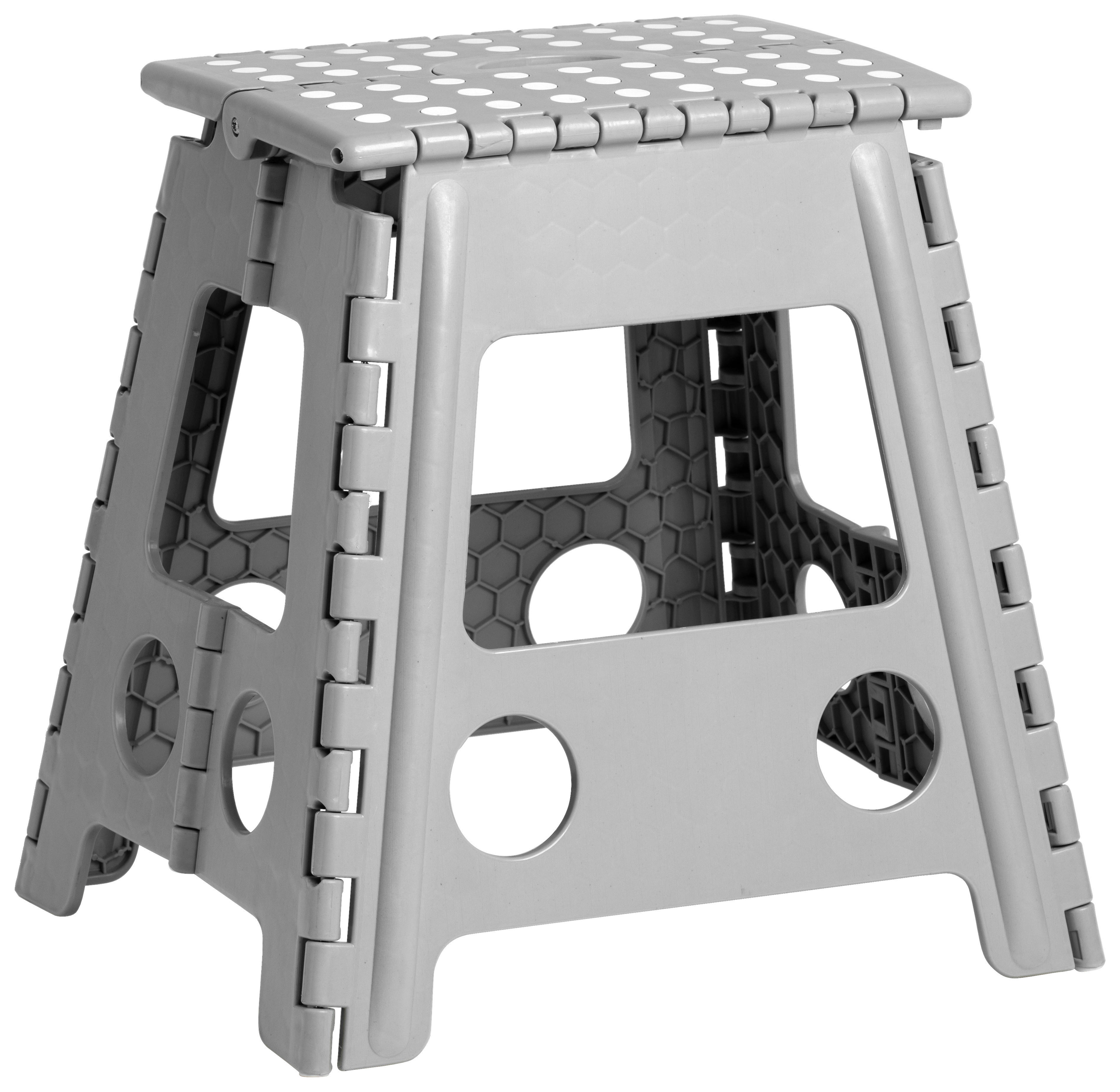 Zeller Klapphocker grau B/H/L: ca. 31x39x38,5 cm Klapphocker - grau (38,50/31,00/39,00cm) - Zeller